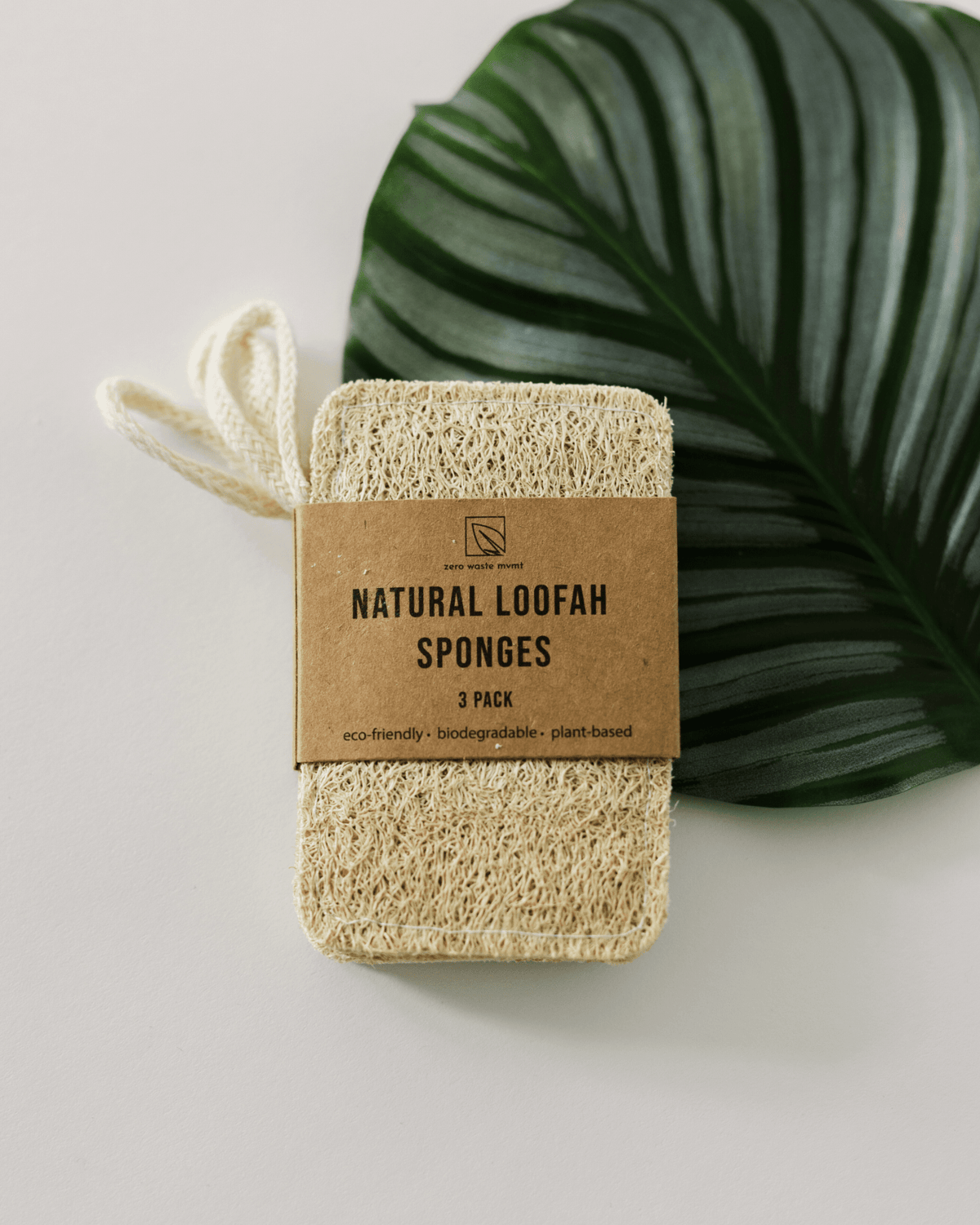 Zero Waste MVMT natural loofah sponges, pack of three