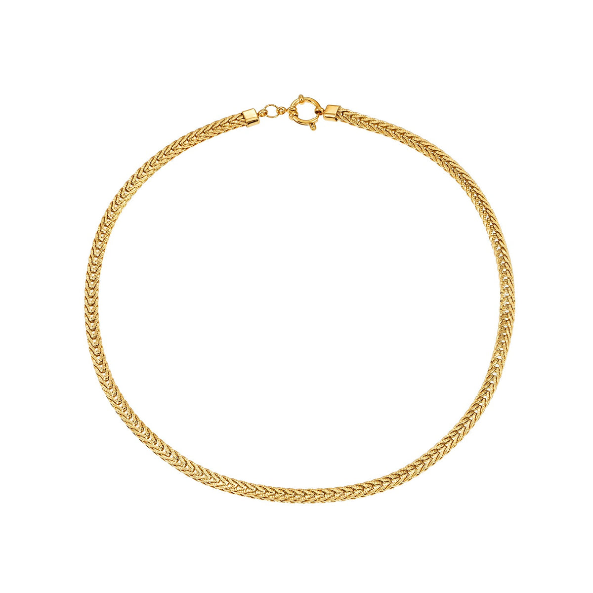 HACKNEY NINE ALICE gold chunky link chain necklace with ring fastener pendant