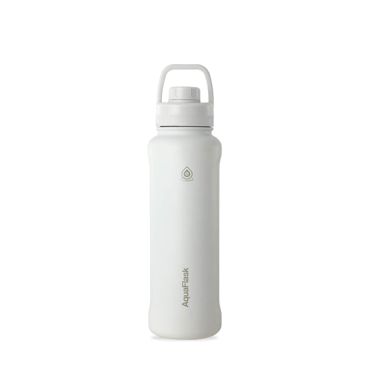 AquaFlask 40oz stainless steel water bottle with sports lid in ARCTIC WHITE