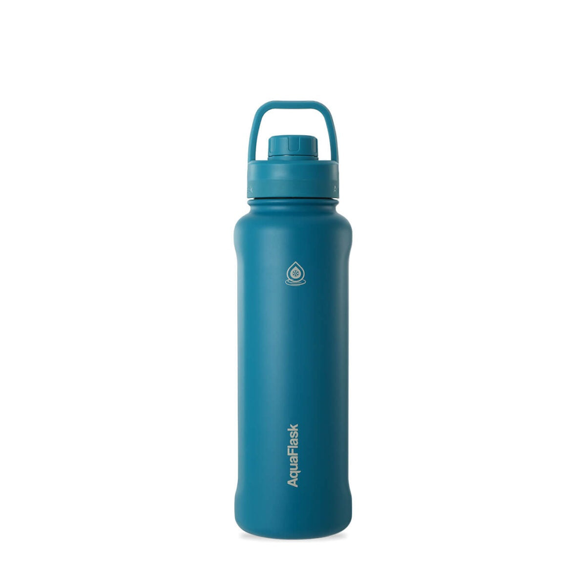 AquaFlask 40oz stainless steel water bottle with sports lid in Atlantic Blue
