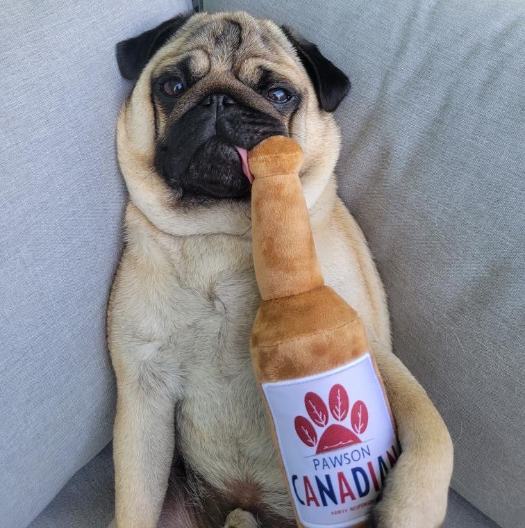 Pawson Canadian plush squeaky dog toy, alternate view