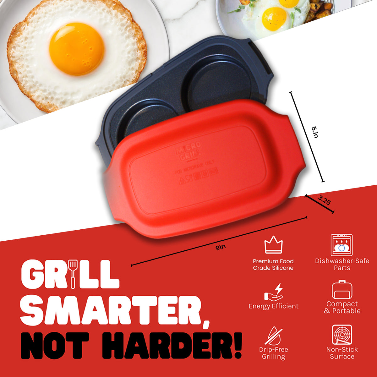 Micro Grill Egg Mate microwave egg cooker, alternate view