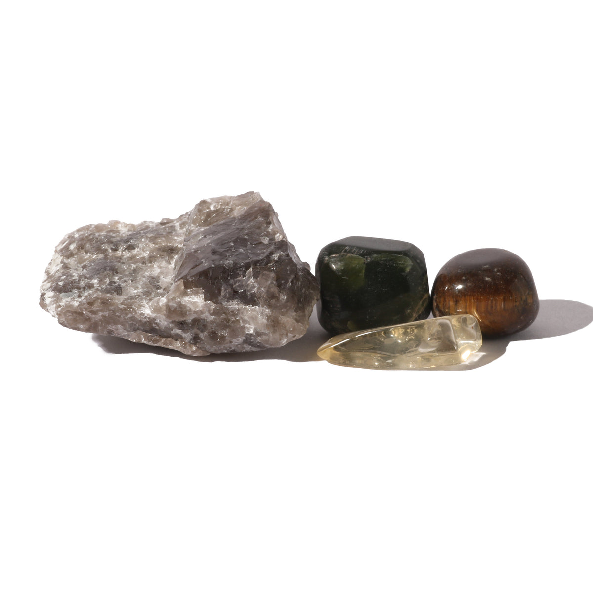 Intention crystal collection, set of four stones with description card, alternate view