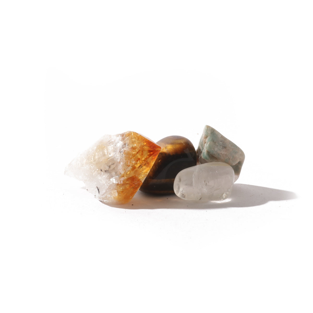 Intention crystal collection, set of four stones with description card, alternate view