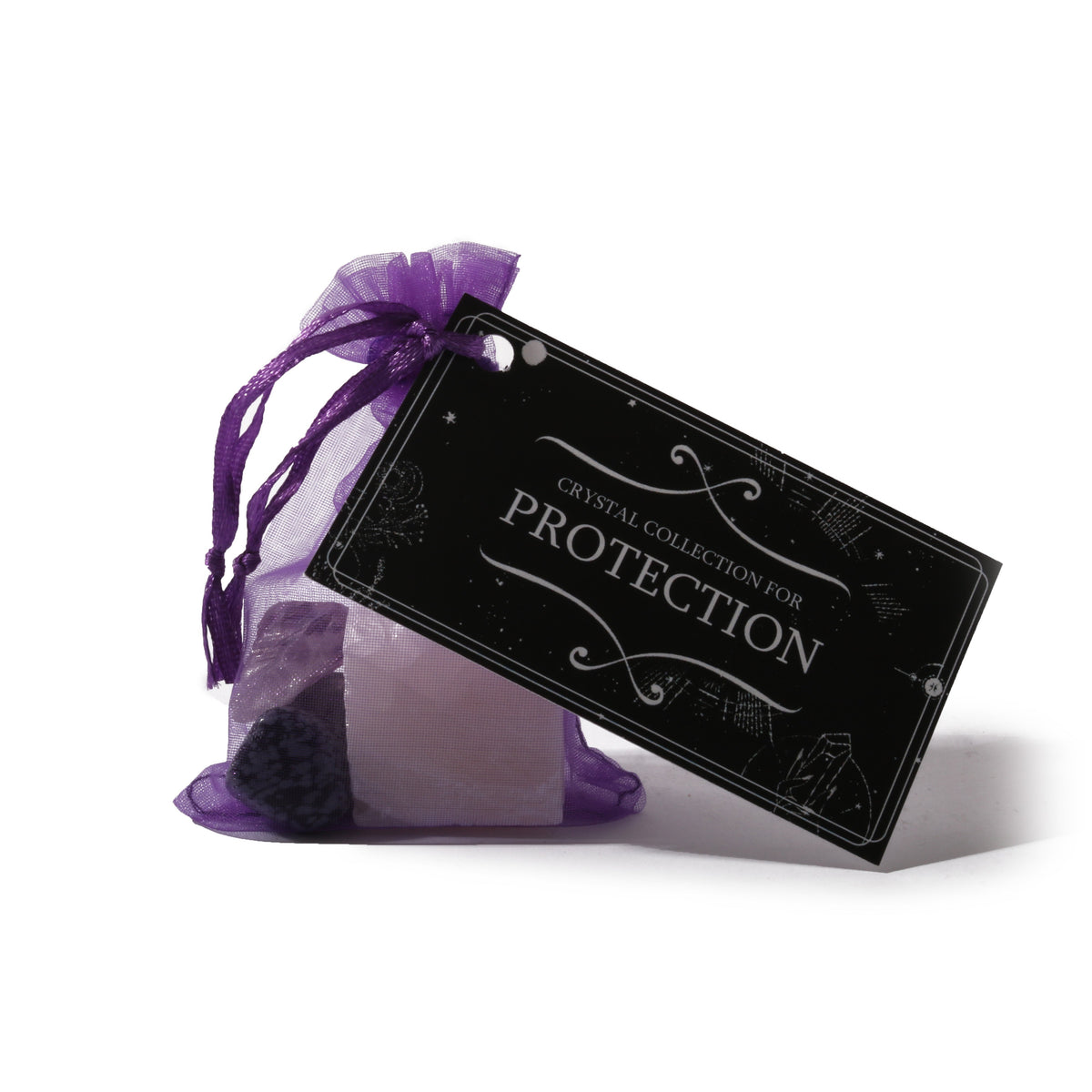 Intention crystal collection, set of four stones with description card in Protection