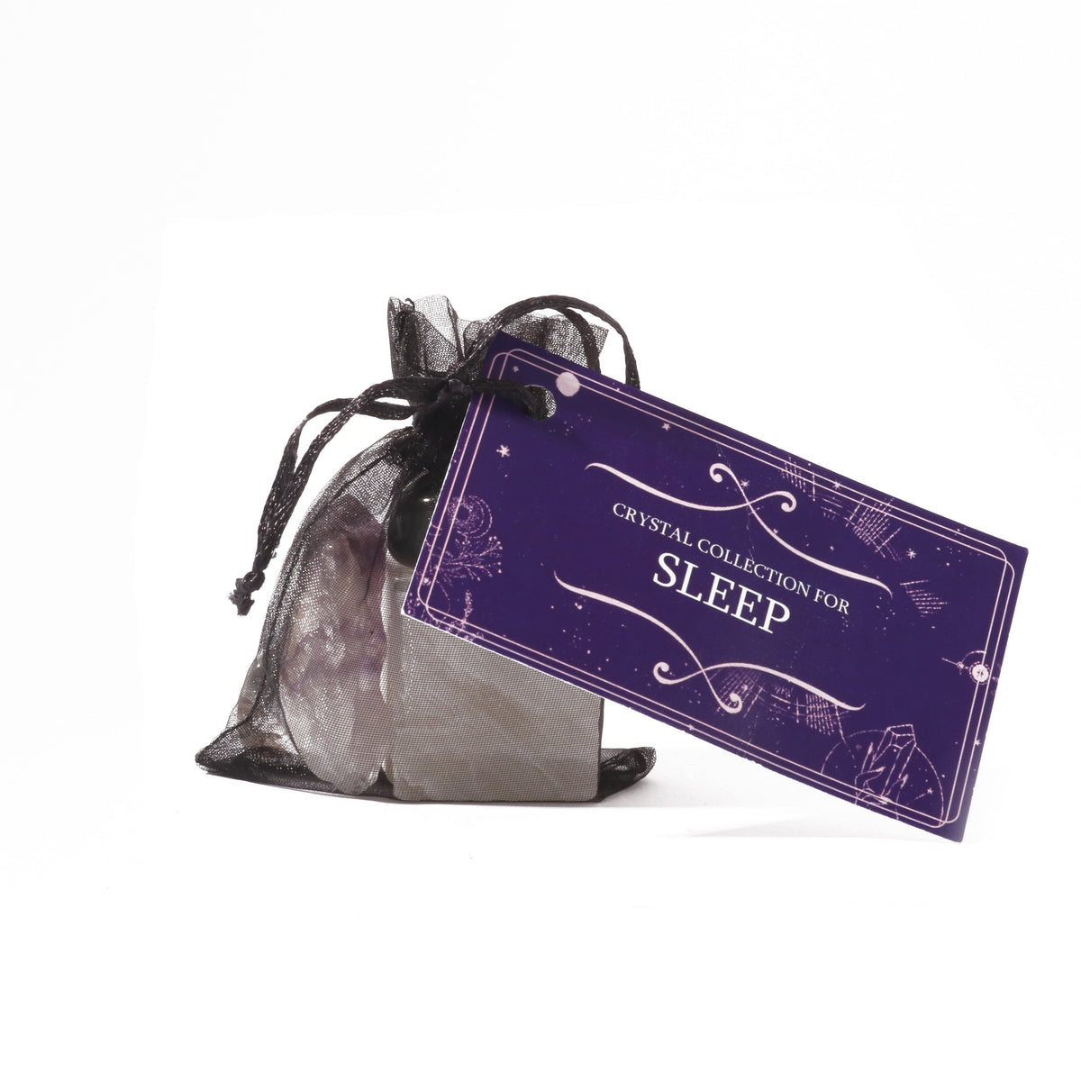 Intention crystal collection, set of four stones with description card in Sleep