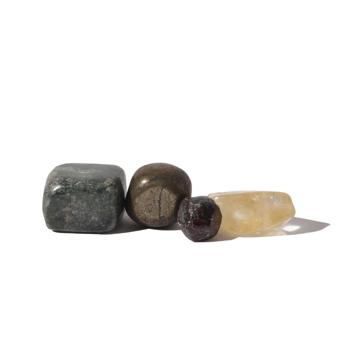 Intention crystal collection, set of four stones with description card, alternate view