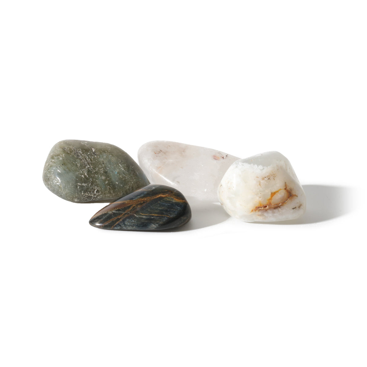 Zodiac crystal collection, set of four stones with description card, alternate view