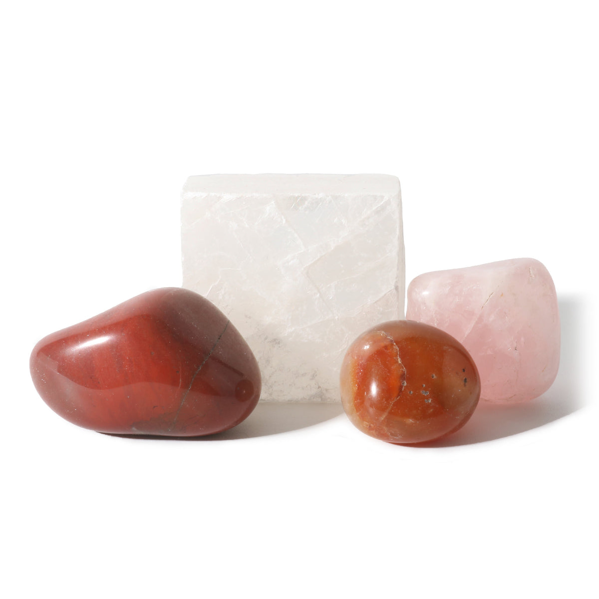 Zodiac crystal collection, set of four stones with description card, alternate view