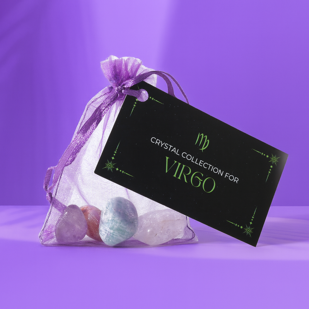 Zodiac crystal collection, set of four stones with description card
