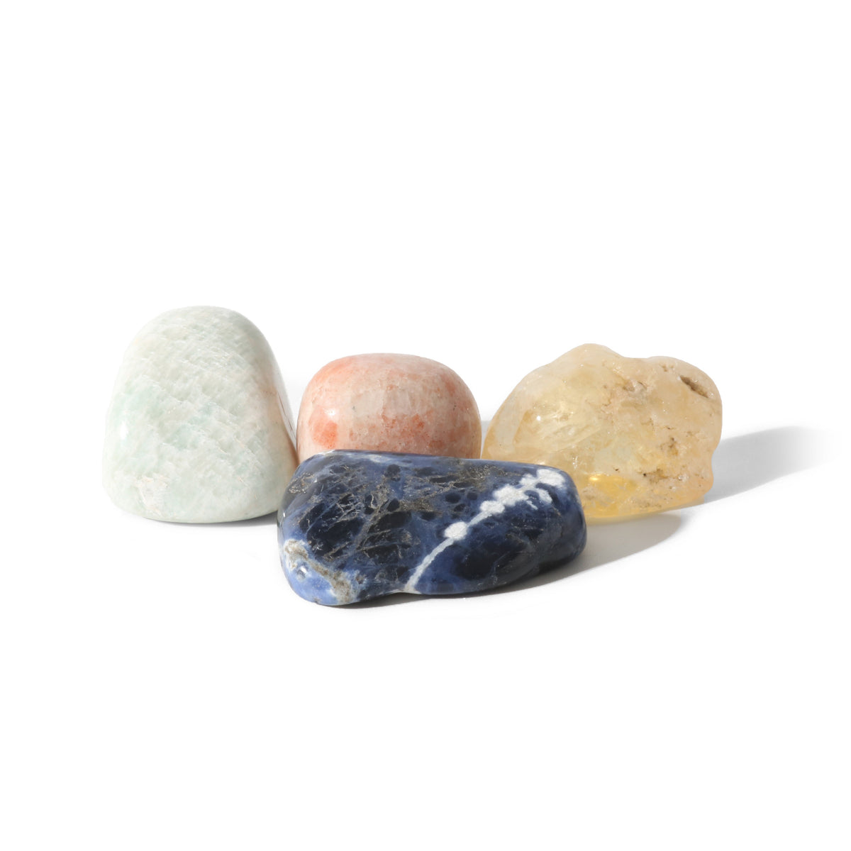Zodiac crystal collection, set of four stones with description card, alternate view