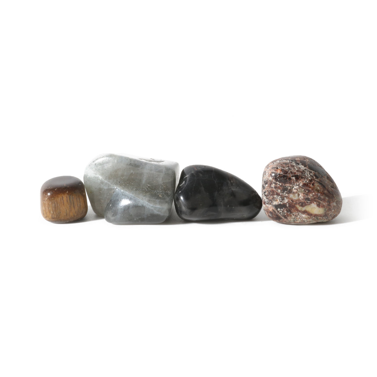 Zodiac crystal collection, set of four stones with description card, alternate view