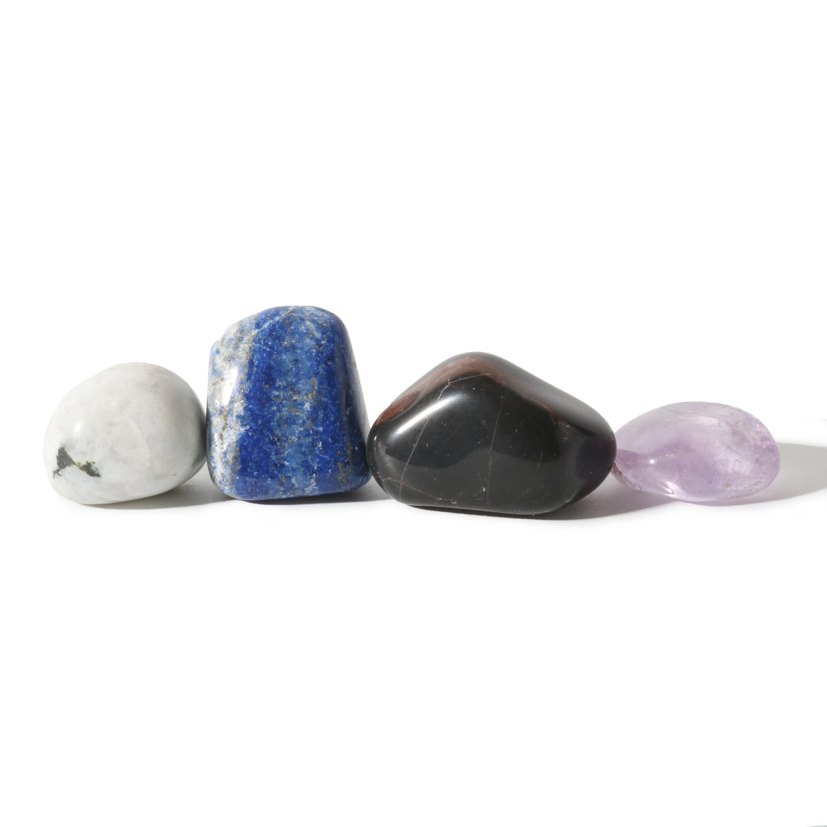 Zodiac crystal collection, set of four stones with description card, alternate view