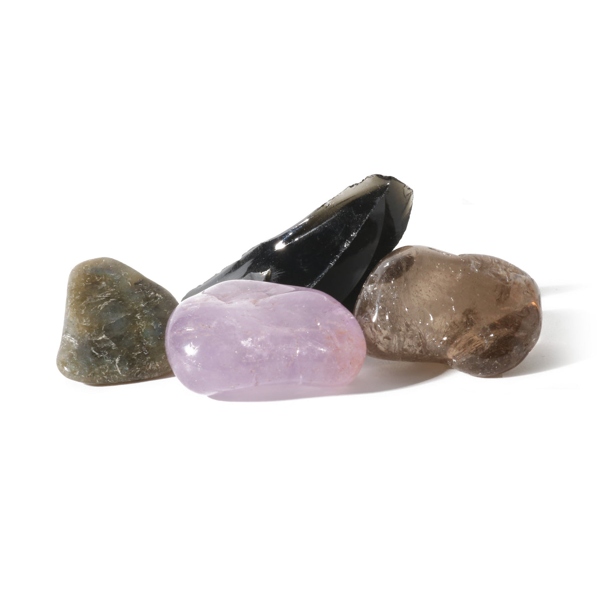 Zodiac crystal collection, set of four stones with description card, alternate view