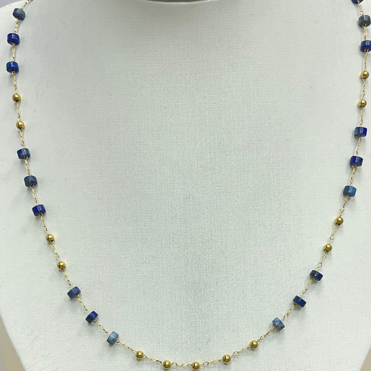 HACKNEY NINE SANTA CRUZ green natural stone and gold bead necklace