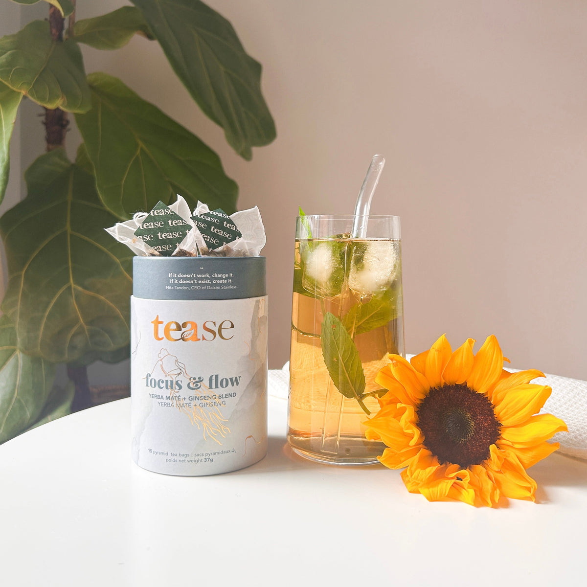 Tease Focus & Flow wellness tea, alternate view