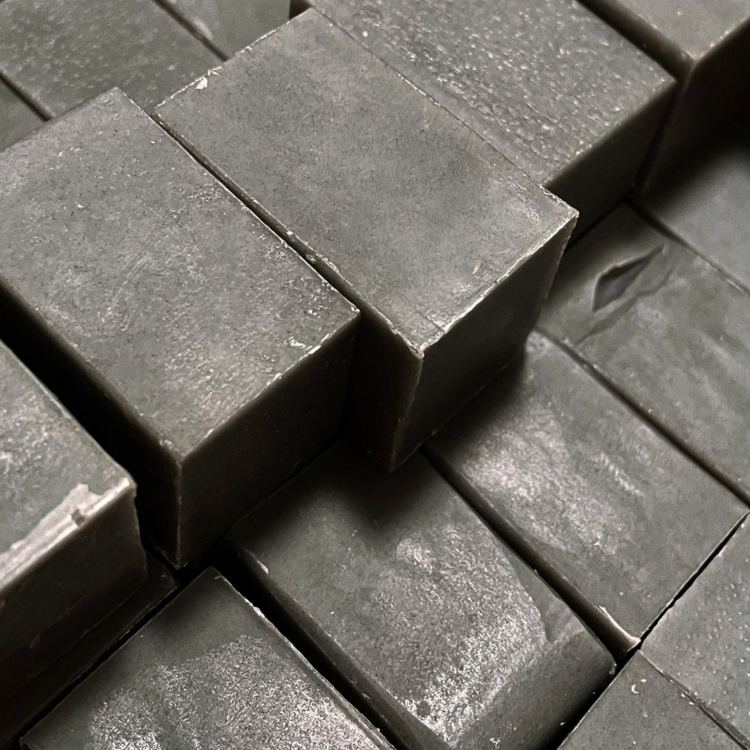 Eco Beige charcoal mint face wash bar, alternate view