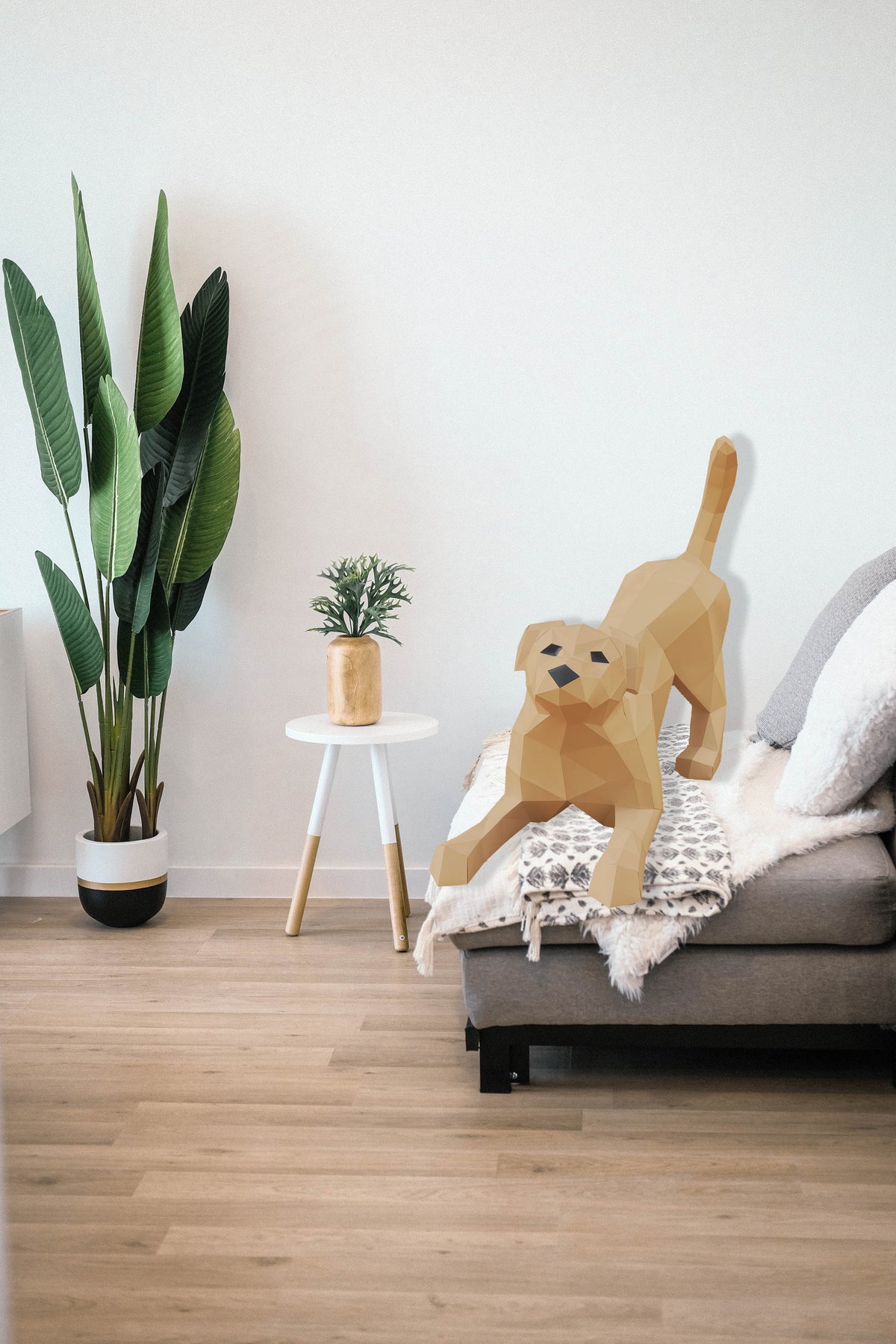Sofs DIY 3D paper playful dog model kit, alternate view