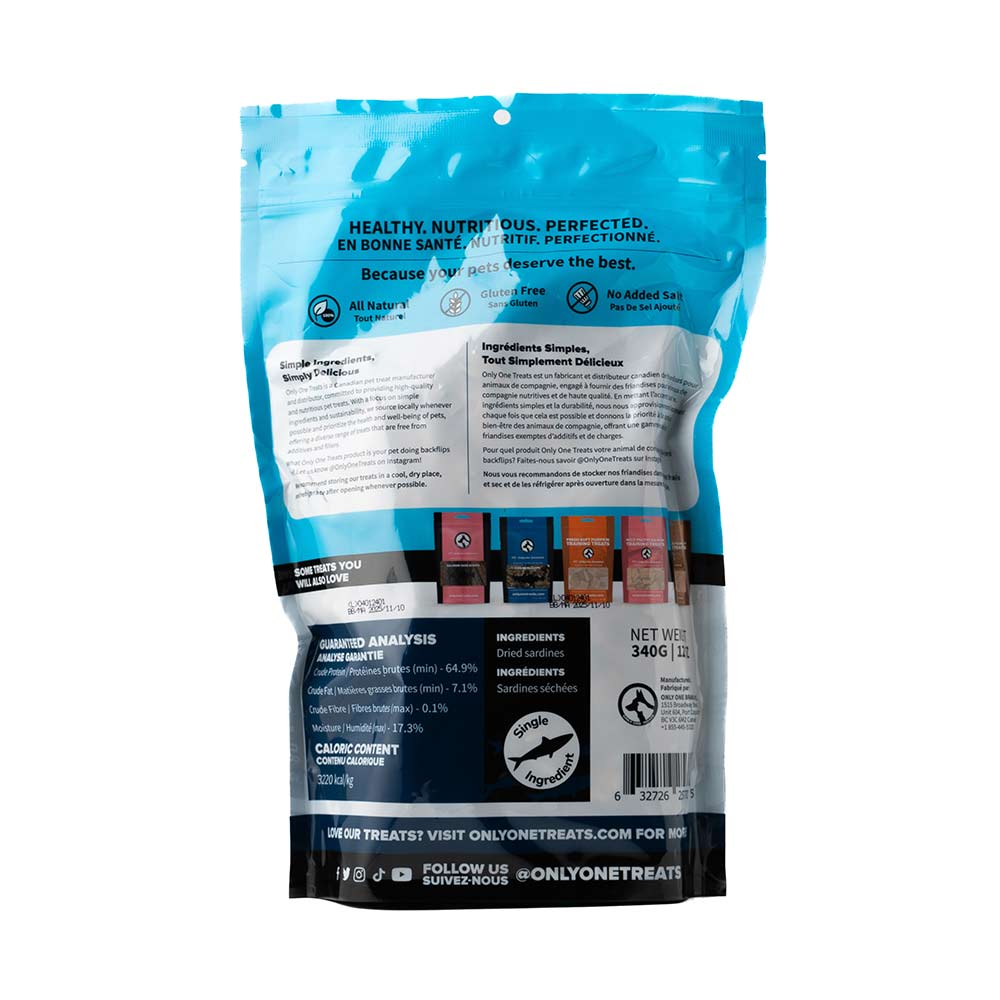 Only One Treats dried sardines pet treats, 340 g bag, alternate view