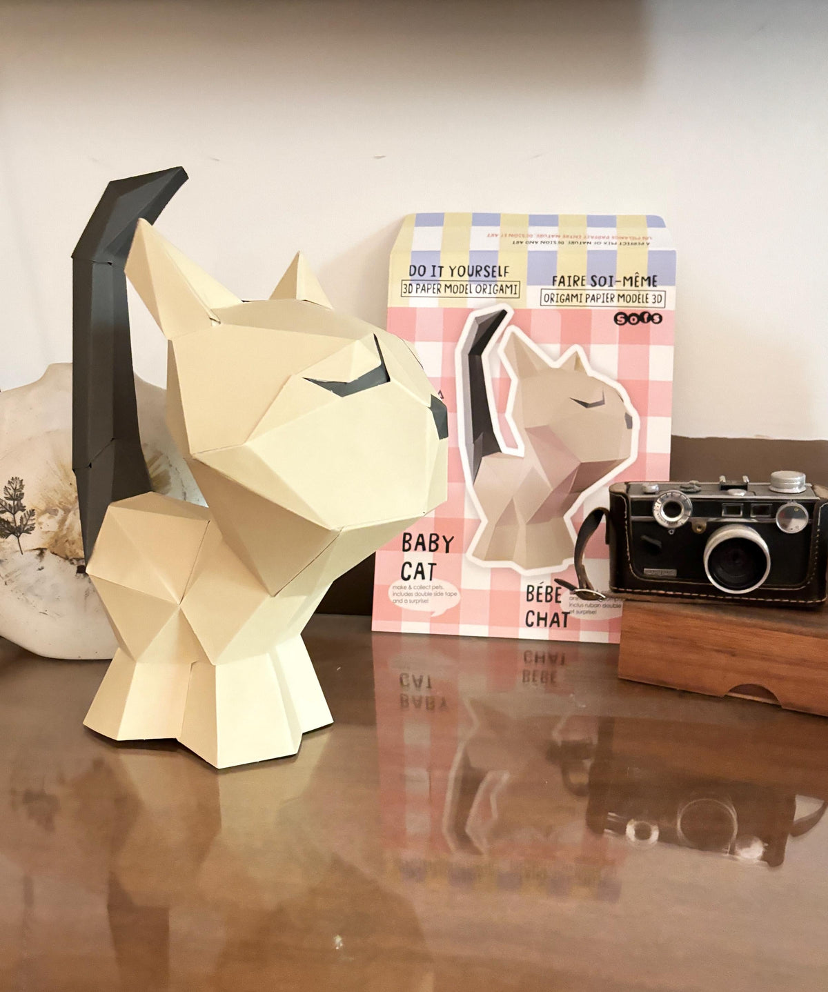 Sofs DIY 3D paper baby cat model kit, alternate view