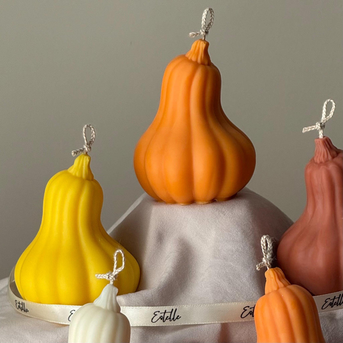 Estelle Studio small pumpkin-shaped soy wax candle, alternate view