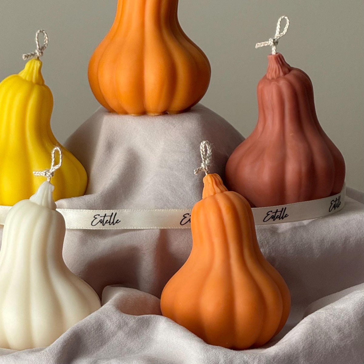 Estelle Studio small pumpkin-shaped soy wax candle, alternate view