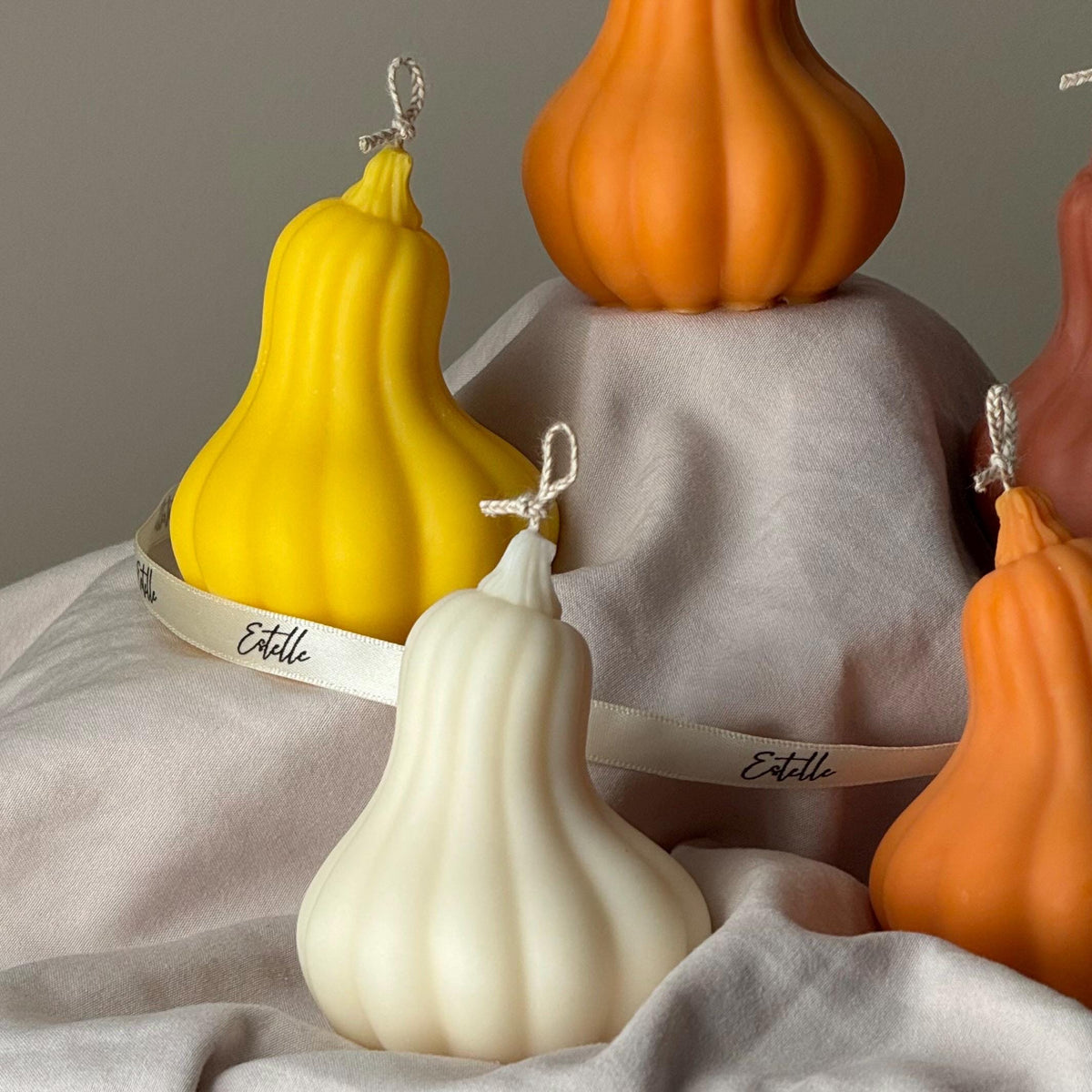 Estelle Studio small pumpkin-shaped soy wax candle, alternate view