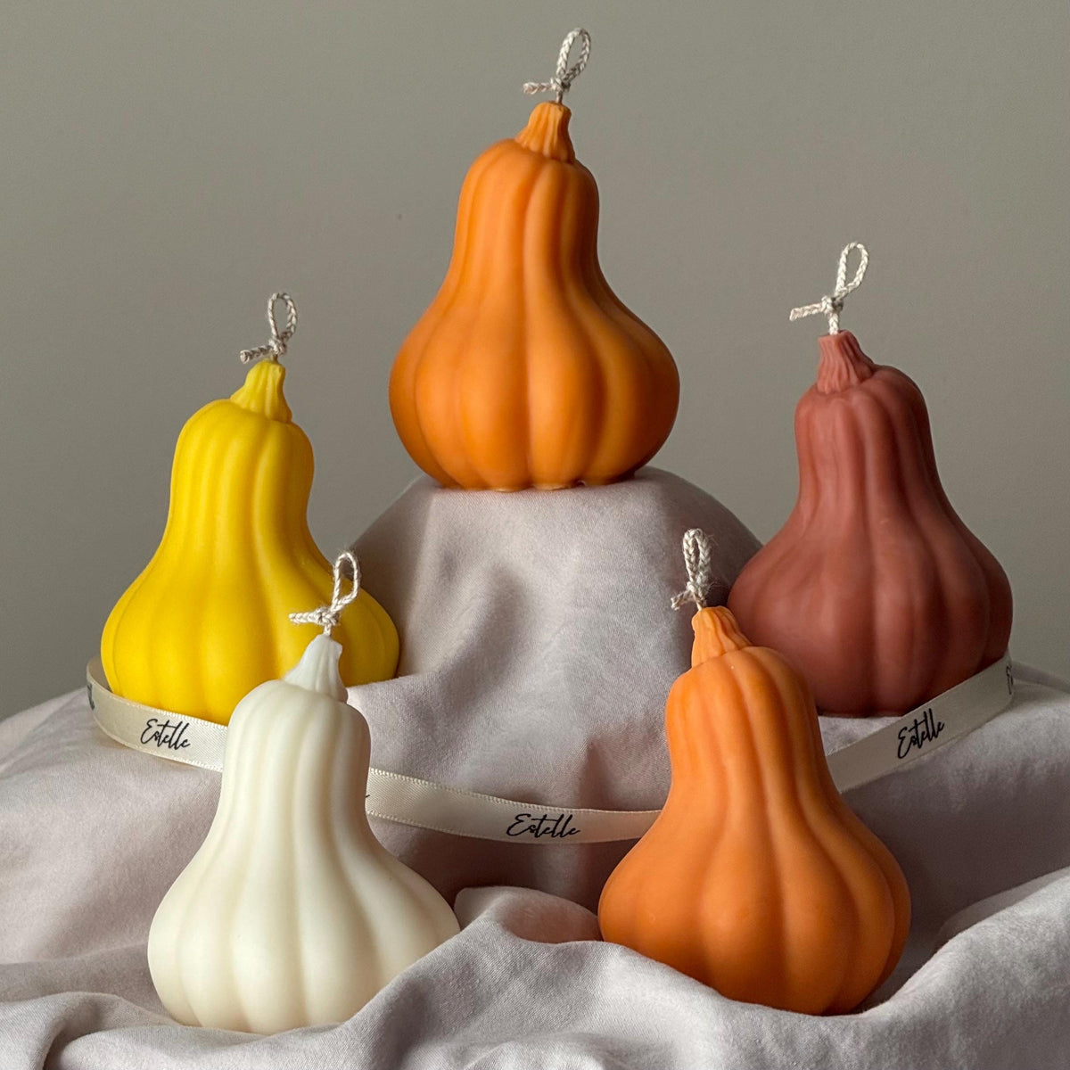 Estelle Studio small pumpkin-shaped soy wax candle, alternate view