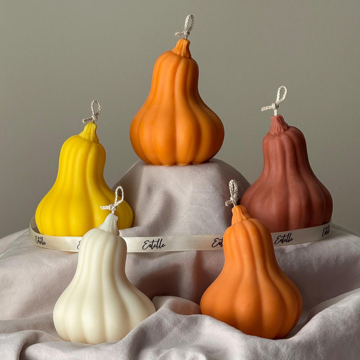 Estelle Studio small pumpkin-shaped soy wax candle