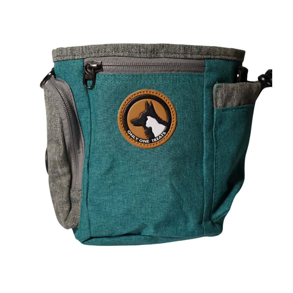 Only One Treats large teal dog treat training pouch
