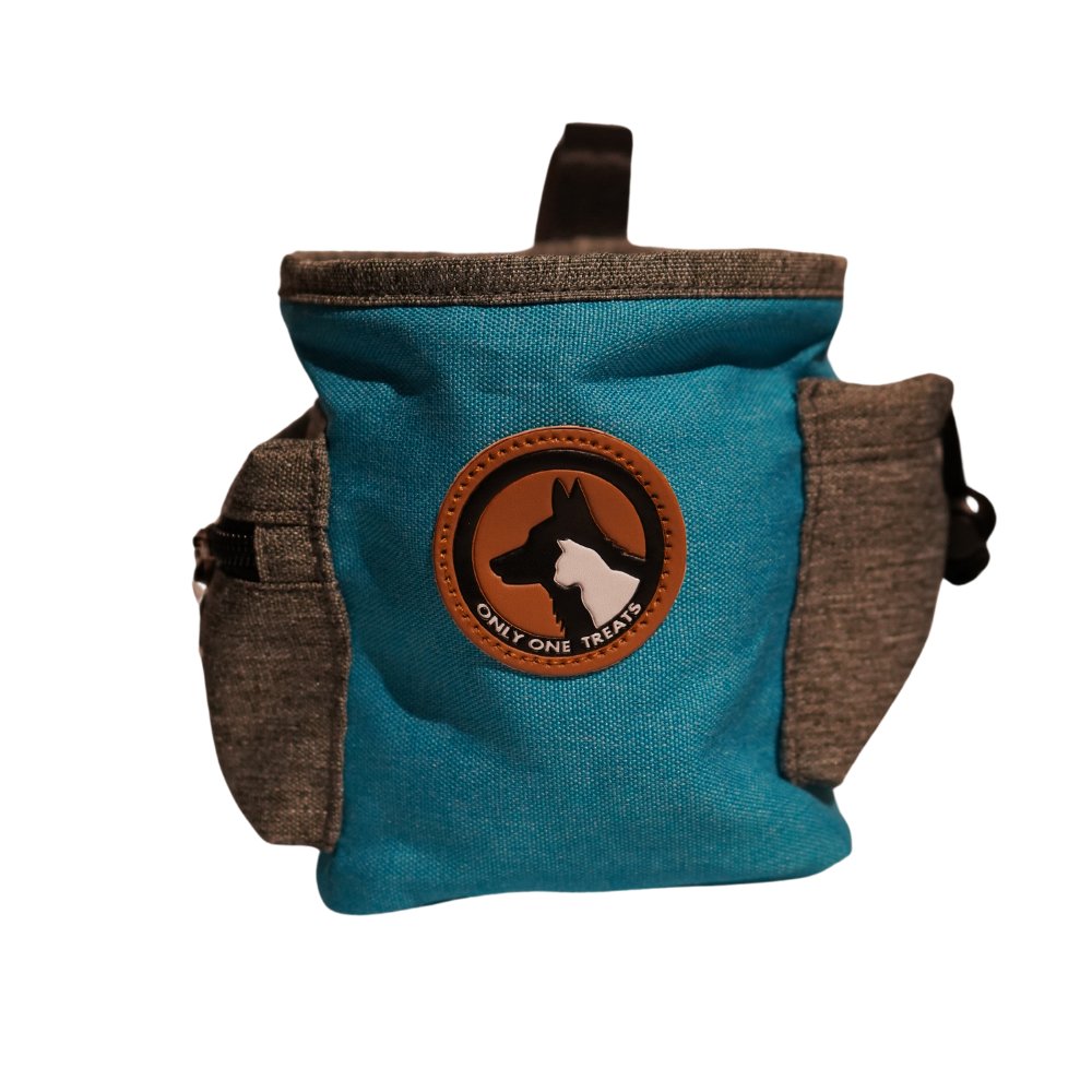 Only One Treats medium blue dog treat training pouch