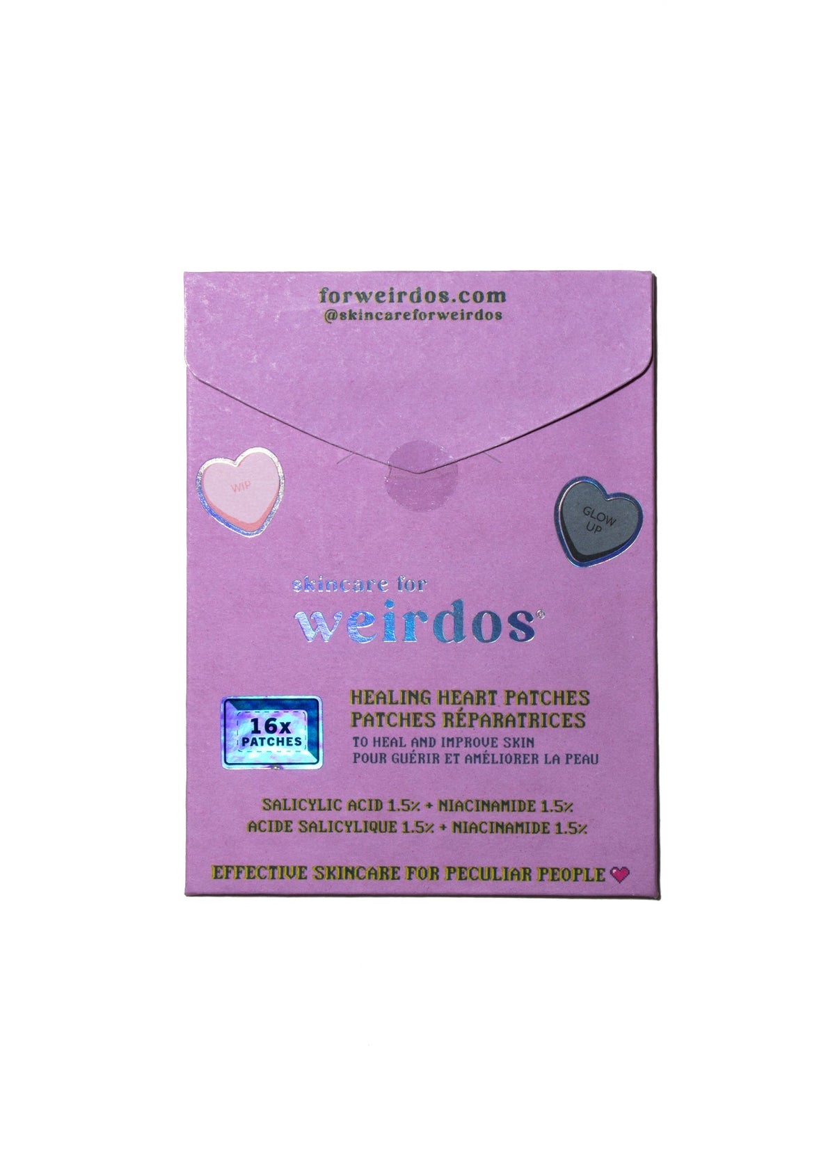 Skincare for Weirdos healing heart pimple patches, 16 pack, alternate view