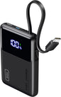 INIU slim 10,000mAh power bank with built-in USB-C cable