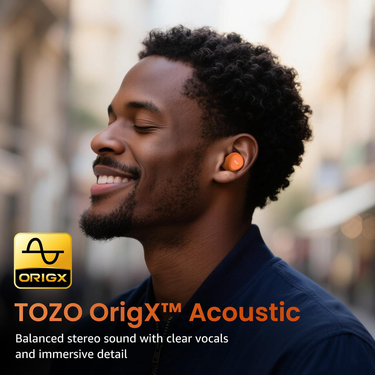 TOZO A1 wireless Bluetooth earbuds with charging case, alternate view