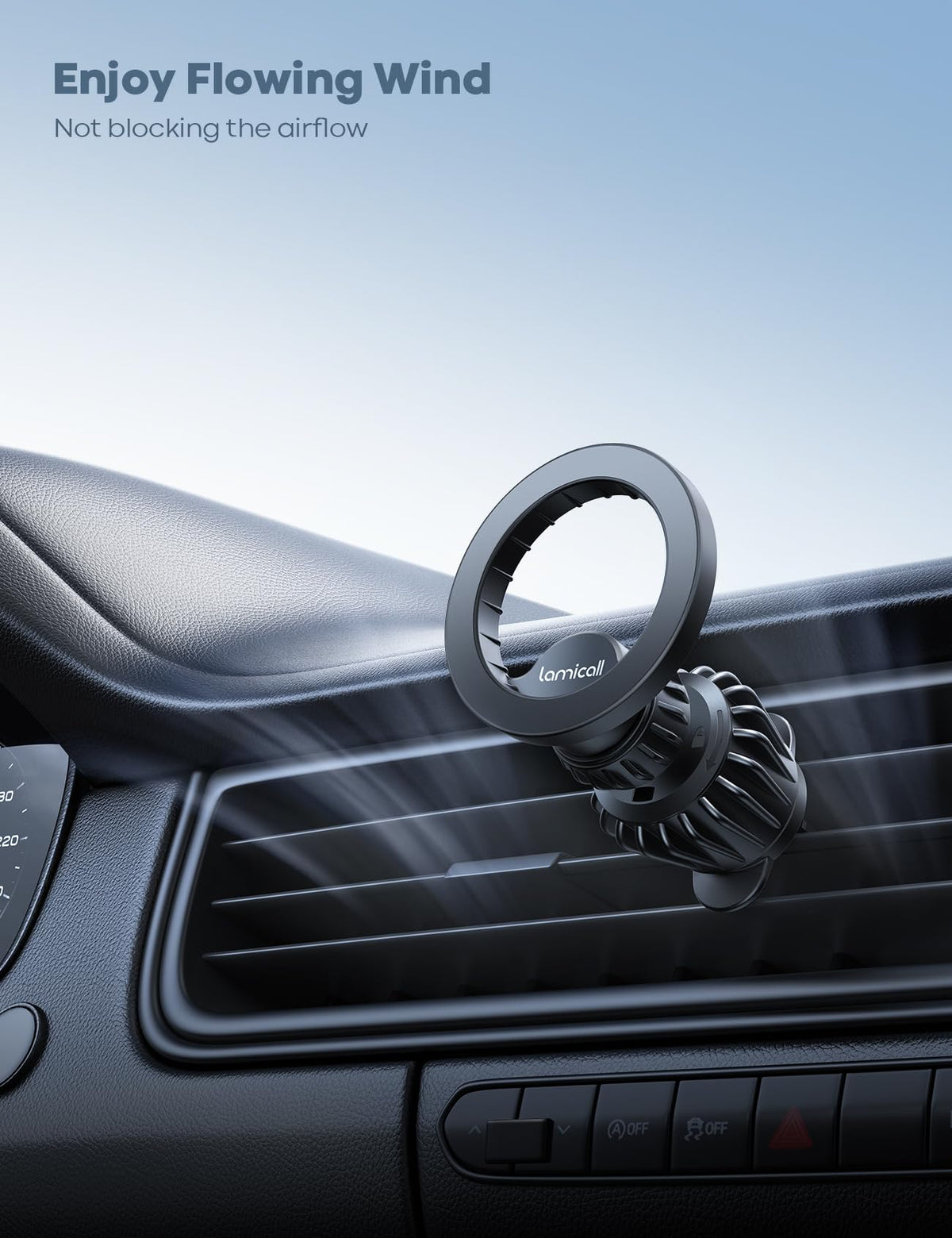 Lamicall MagSafe magnetic car vent phone mount, alternate view