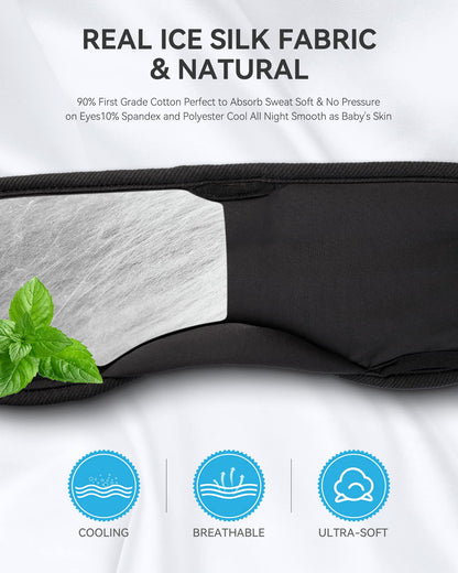MUSICOZY Bluetooth sleep headphones eye mask in matte black, alternate view