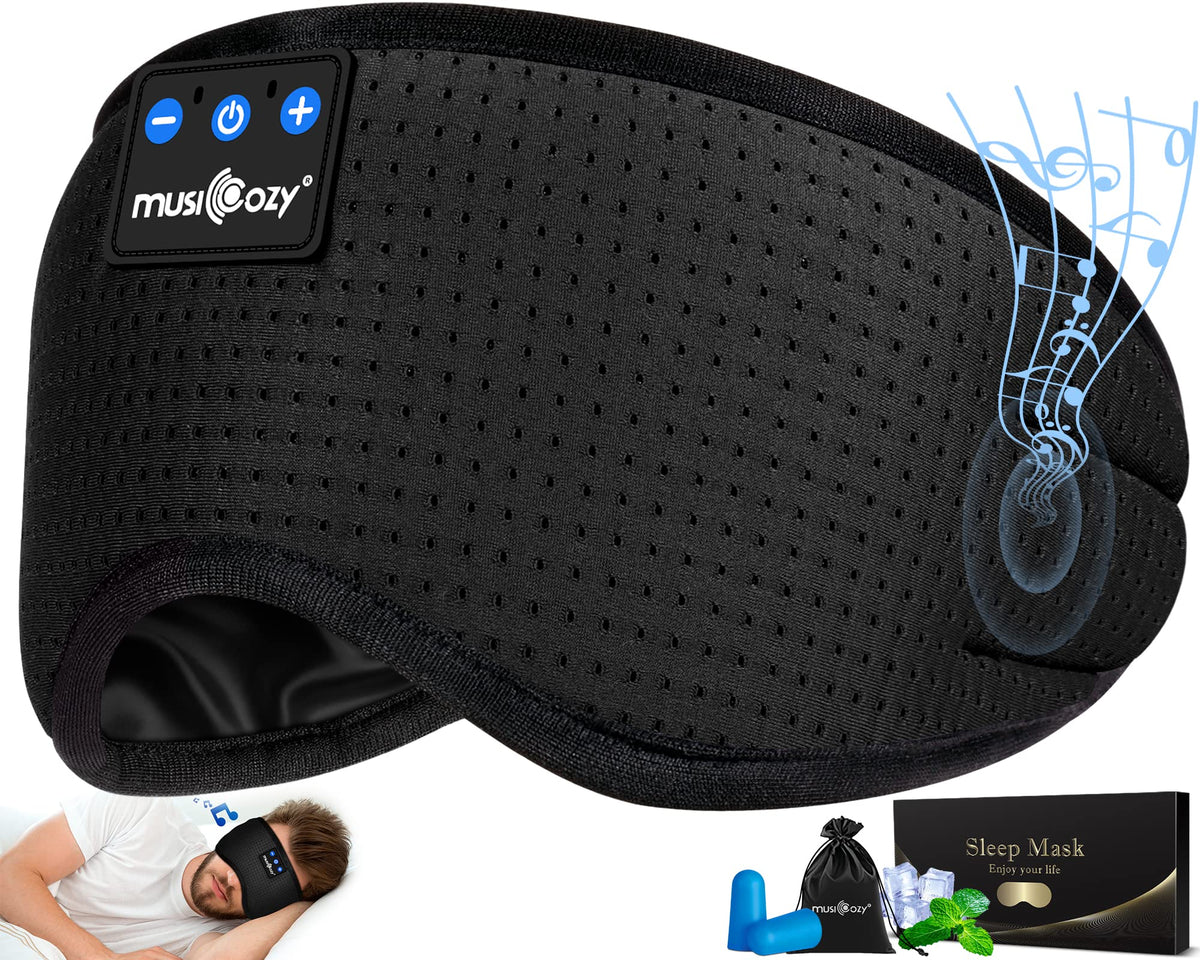 MUSICOZY Bluetooth sleep headphones eye mask in matte black