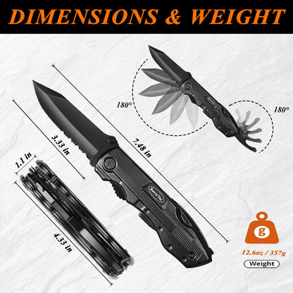 RoverTac 15-in-1 pocket multitool with pliers and nylon sheath, alternate view
