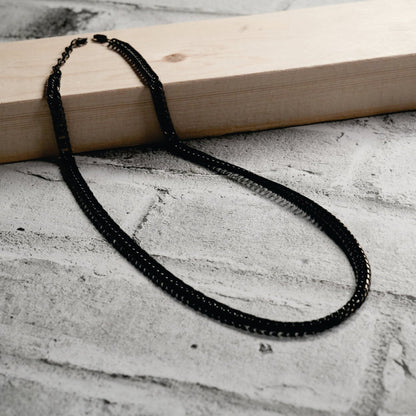 ABASI BLACK: Black Carbon Chunky Link Chain
