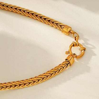 ALICE Gold: Chunky Link Chain Necklace with Ring Fastener Pendant