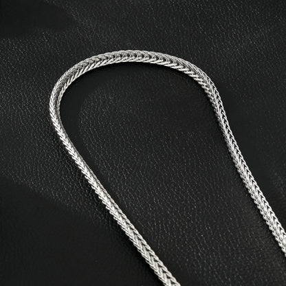 ALICE Silver (White Gold): Chunky Link Chain Necklace with Ring Fastener Pendant
