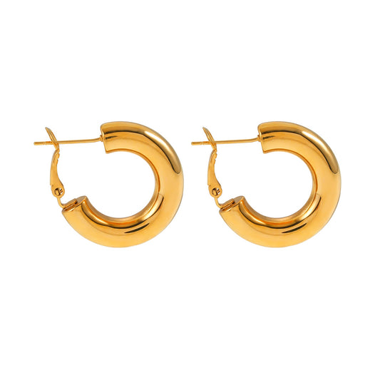 BLYDE Gold: Semi-Wide Essential Mini Hoop Earrings (2.5cm)
