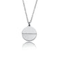 EMERSYN Silver (White Gold): Minimalist Metal & Shell Circle Pendant Necklace
