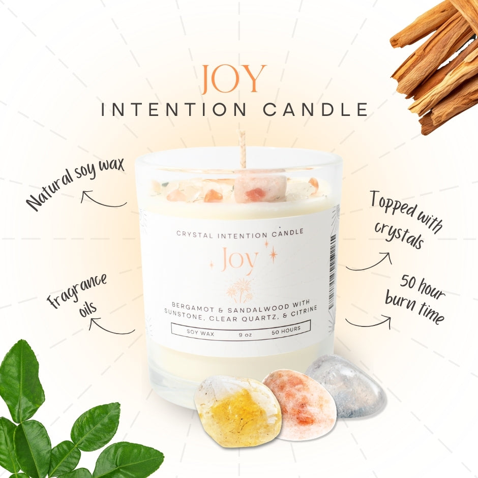 Crystal Intention Candle (Now in Clear Vessel!)