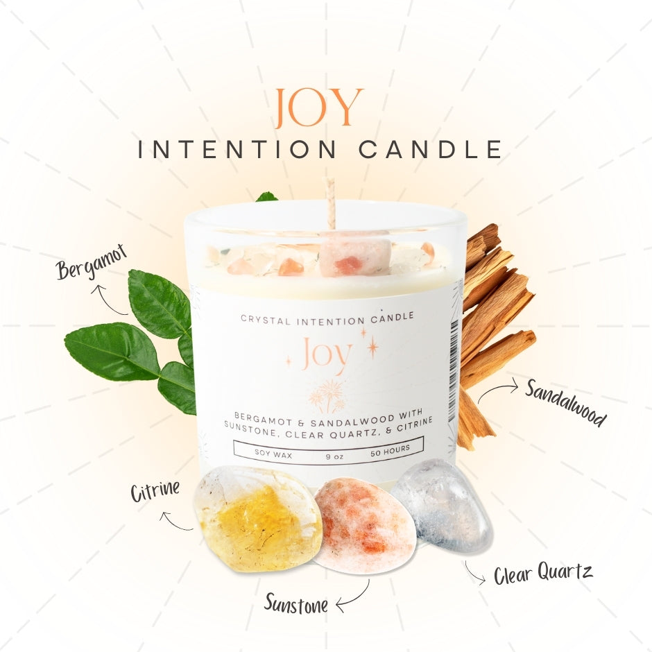 Crystal Intention Candle (Now in Clear Vessel!)