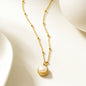LATAHIA Gold: Beaded Chain necklace with Freshwater Pearl & Pavé Zirconia Border Pendant