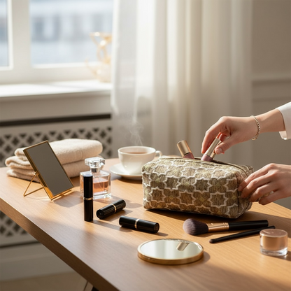 Brocade Gold Travel Bag