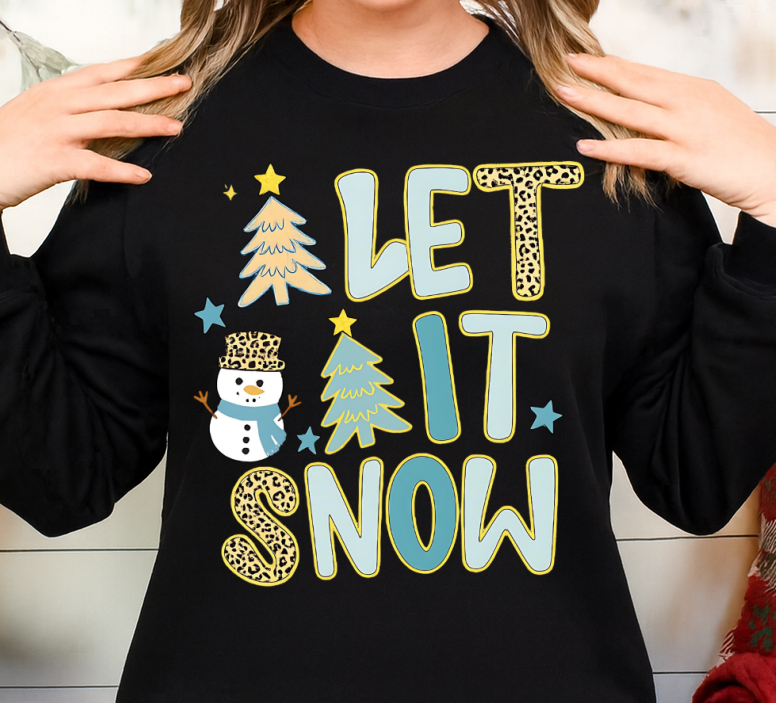 Sweatshirt Or Hoodie  Let It Snow – Leopard Print Christmas