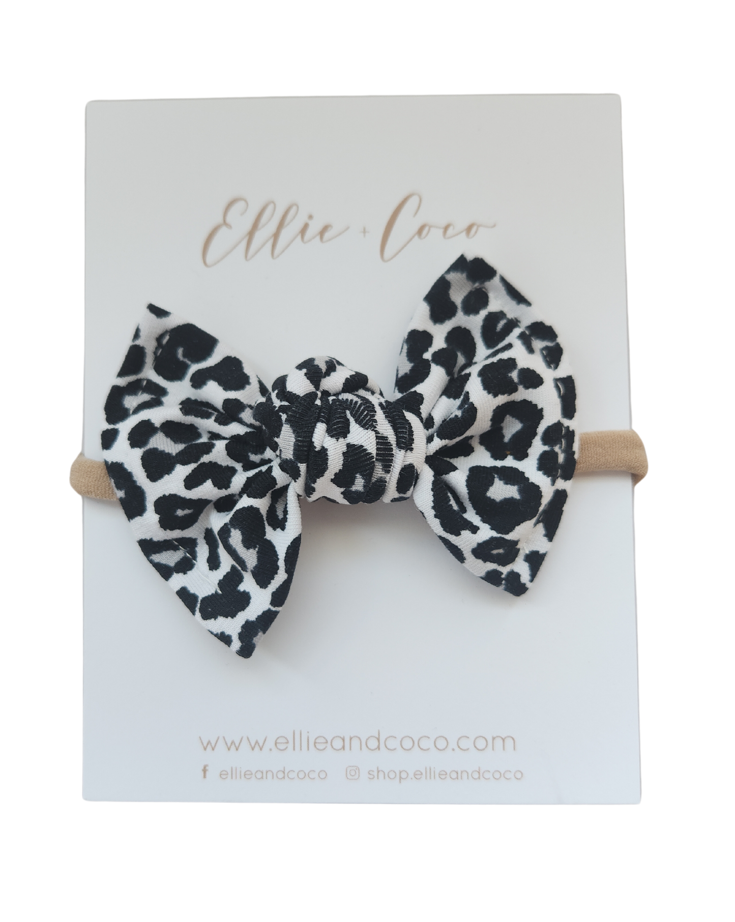 Knot Bow | Black and White Leopard